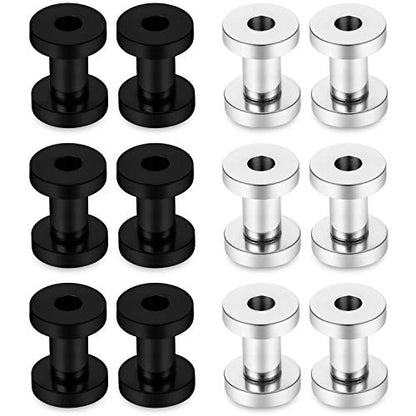 6 Pairs Surgical Steel Ear Gauges Screw Plugs Tunnel Earlobe Expander Stretcher Piercing Jewelry Kit for Women Men 14G-6G - color: 6G (4mm)