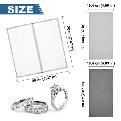 SEVENWELL Silver Polishing Cloth, 4PCS Jewelry Cleaning Cloths | Dual-Layer Cleaning, 7.9" × 7.9", Reusable, Helps Remove Tarnish, Restores Shine, For Silver, Gold & Platinum - color: 2pcs Dark Gray and 2pcs Light Gray (Small)