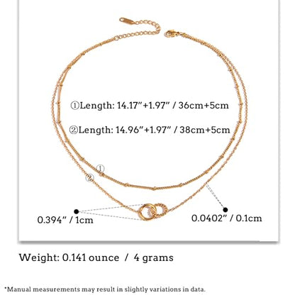 Unisex Celestial Gold Pendant Necklaces, Sun/Moon/Star/Angle Celestial Elements Unisex Choker Gold Lover Chains for Men and Women Jewelry - color: Layer - Interlock Circle