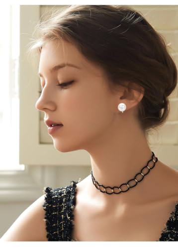 Pearls Clip On Earrings Womens Clip on Earrings Non Pierced Clip on Pearls Women Hypoallergenic Trendy Wedding Jewelry - style: Women's pearl clip earrings