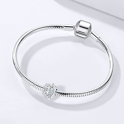 Butterfly Flower Garden Charm Magnolia Bloom Crystal Opennwork Enamel Bead for Pandora Charm Bracelet - style: Bule Flower