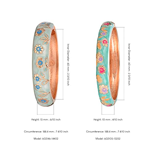 UJOY Cloisonne Chinese Panda Bracelets-Plated Gorgeous Handcrafted Gifts Enamel Bangles Set for Women 55C43 - color: C36-Green Blue