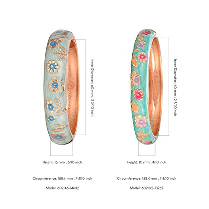 UJOY Cloisonne Chinese Panda Bracelets-Plated Gorgeous Handcrafted Gifts Enamel Bangles Set for Women 55C43 - color: C36-Green Blue