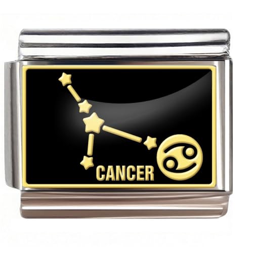 Italian Charm Bracelet Link, 12 Zodiac Constellation, 9mm, Sign Charm - color: Cancer (6.21 ~ 7.22)