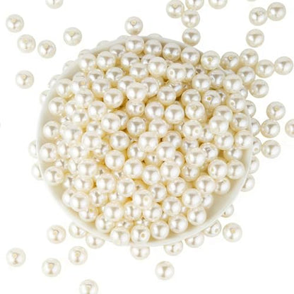 Pearl Beads for Jewelry Making 165pcs 14MM Pearl Craft Beads with Hole Loose Fake Pearls Small Faux Pearls for Jewelry Making Bracelet Necklace DIY, Sewing Decor and Vase Filler - size: 14MM