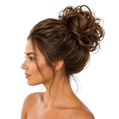 CAISHA Small Scrunchy Updo Hairpiece Ponytail Extensions Hair Tie Brunette G3C - color: brunette #6 G3C
