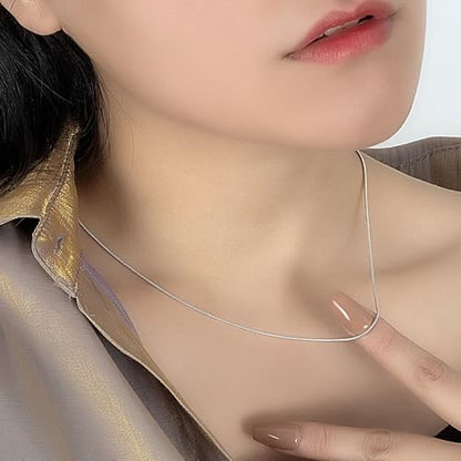 Dankadi Women 925 Sterling Silver Magic Snake Chain Necklace- Men 1.2MM Solid Snake Chain Flexible Choker 16"-30" Italian Silver 24K Gold Over Jewelry - color: Silver, size: 24 inch