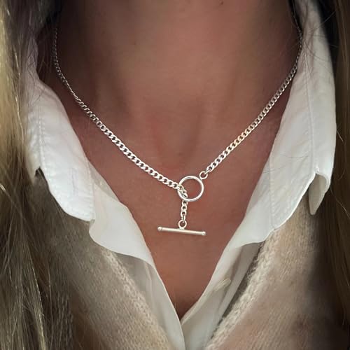CHESKY 14K Gold Plated Layered Chain Necklace for Women | Trendy Cuban Link Chain, Chunky Paperclip Chain, Toggle Clasp Necklace, Fashion Gold Jewelry, Daily Gift for Women - style: Paperclip Toggle-SL