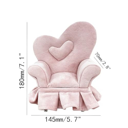 Openable Sofa Jewelry Box, Earrings Necklace Storage,Love Chair | Miniature Sofa Velvet Chair Design,Gift for Girls and Women - color: Heart-shaped chair