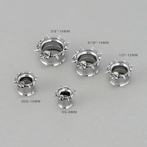 COOEAR Stainless Steel Melting Design Ear Expander, Stylish and Durable Ear Stretching Gauges Plugs. - color: S8794G, size: 8 mm