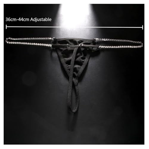 Rhinestone Waist Chain Thong Jewelry Summer Crystal Chain Thong Rhinestone Thong Panties Rave G String for Women - color: Gold
