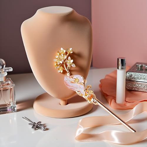 Gold Vintage Hair Sticks with Rhinestone, Metal Hair Fork Hair Chopsticks, 1 Hair Accessory Package