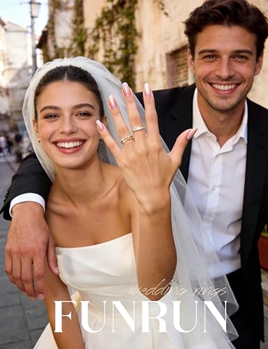 FUNRUN JEWELRY 14K Gold Plated Rings for Women Non Tarnish Stackable Rings Dainty Cubic Zirconia Band Pinky Thumb Knuckle Ring Set Trendy Statement Promise Wedding Thin Stacking Ring Size 5-10 5PCS - style: Dainty-14K Gold Plated