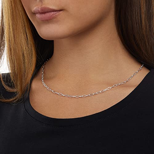 Amazon Essentials 14K Gold Plated Paperclip Chain Necklace - color: Silver, size: 18"