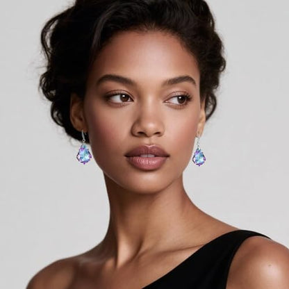 EVEVIC Austrian Crystal Baroque Teardrop Dangle Earrings for Women | 14K Gold-Plated,Hypoallergenic,Brilliant Facets,Fluid Movement,Easy-Wear Fishhook Fit,For Daily Wear And Special Occasions - color: Vitrail Light