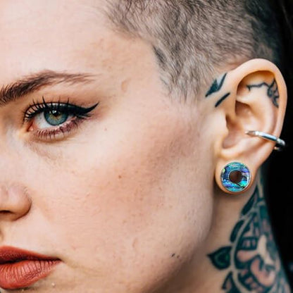 2 Pairs Abalone Pearl Shell Stainless Steel Ear Gauges Plugs and Tunnels, Size 2g - 1 inch Hypoallergenic Surgical Steel Ear Stretcher Expander Body Jewelry - color: BO1651 Silver, size: 6 mm (2g)