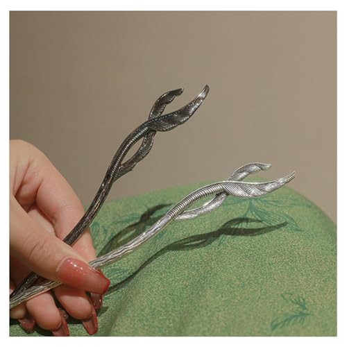 2 Pcs Hair sticks for buns,French hair pins for women,Buns and Updos with No Hair Damage,Metal Feather French Pin Great Hold,Suitable for fine & thick hairUS304