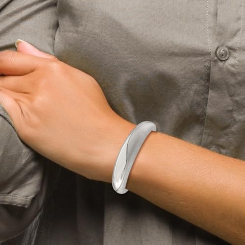 Chisel Laser-Cut Domed Cuff Bangle in Stainless Steel, 15mm