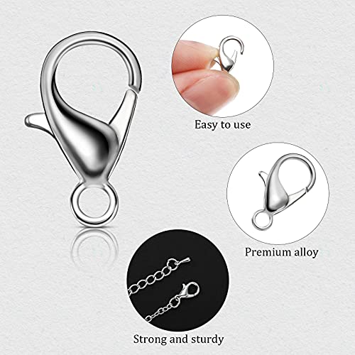 600 Pieces Lobster Clasps and Open Jump Rings Set Lobster Claw Clasps and Closures for Jewelry Making and Bracelets Bracelet Hooks Jewelry Clips(Mixed Colors) - color: Mixed Colors