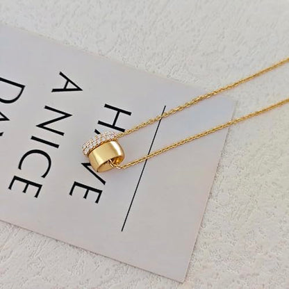 Zeffy Diamond Necklaces for Women, Dainty Gold Necklace 18k Gold Plated Layered Necklaces Simple Gold CZ Diamond Pendant Necklaces for Women Trendy Jewelry Gifts for Girls - color: Gold CZ Rondelle Necklace