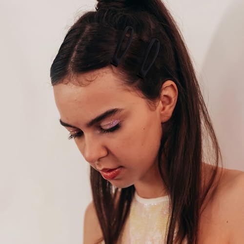 16 PCS Snap Hair Clips Metal Barrettes for Women Non Slip Barrettes for Thick and Thin Fine Hair,Matte Black,2.36 x 0.43 Inches. - color: Matte Black