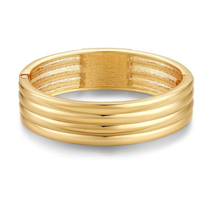 Chunky Gold Bangles Bracelet for Women Trendy Statement Bracelet Dainty Charm Gold Jewelry - color: Striped Bracelet-GD