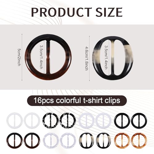 Boao 16 Scarf Ring for Women T Shirt Clips to Tighten Scarf Ring and Slides Clothes Corner Knotted Button for Sweater Dress(Retro Style) - style: Retro Style