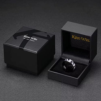 King Will 4mm 6mm 8mm Tungsten Carbide Wedding Band for Men Size 5-15 - color: Light Blue 8mm