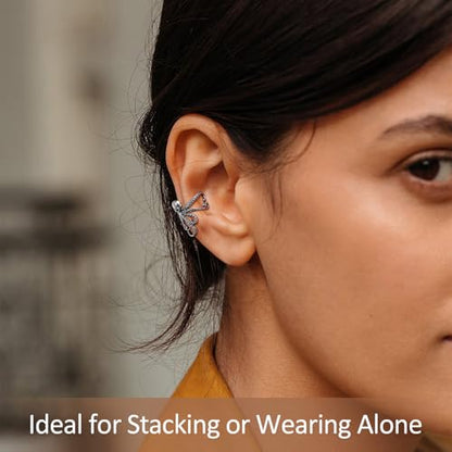 ChicSilver 925 Sterling Silver Ear Cuffs Non-Piercing Cartilage Earrings: Various Styles, Conch Cuffs (with Gift Box) - style: D: Octopus Cuff