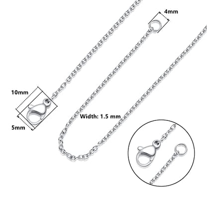 Stainless Steel Chain Bulk: LUCKYPADS Silver Chain Necklace Pack 1.5 mm Thin Chains 35 Pack Silver Cable Chains for Necklace Making (17 Inches) - color: 35 Pack Silver