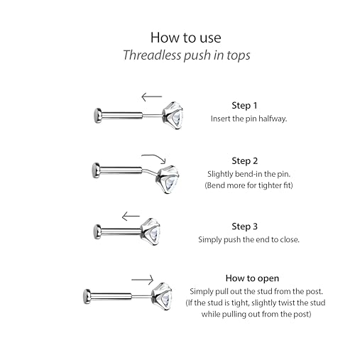 Flat Back Stud Cartilage Earrings Tragus Helix Piercing Jewelry Titanium | Conch Nose Piercing,Small Tiny Studs for Women,Threadless/Internally Threaded,Surgical Steel,Hypoallergenic,16G/18G/20G - color: Silver01-Star (6mm*2+8mm*1), size: Threadless-18G(1