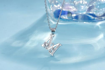 S925 Sterling Silver Initial Letter Necklaces for Women Dainty Letter Chain Necklace for Women Personalized Jewelry Gifts - style: M