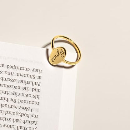 MignonandMignon Birth Flower Ring, Birth Flower Signet Rings | Choose a poppy ring or lily ring, laser engraved on tarnish-resistant stainless steel with gold or silver plating.