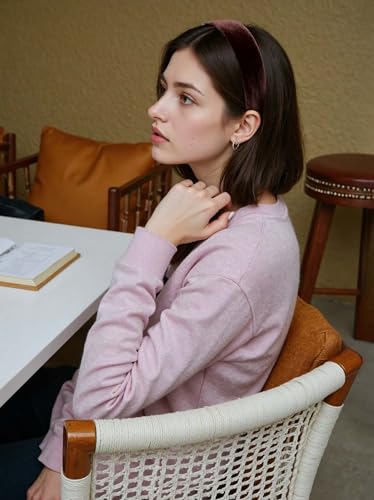 Velvet Padded Headband Fashion Headbands Non Slip Head Band Hair Bands Accessories for Women Girls (Brown) - color: Brown
