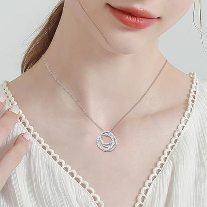 Sterling Silver Pendant Necklace Charms Hypoallergenic Fashion Jewelry Dainty Valentines Day Birthday Gift for Women - style: Circle