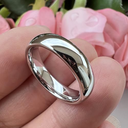 TUTISS 2mm 3mm 4mm 5mm 6mm 7mm 8mm 10mm White Tungsten Rings for Men Women Engagement Wedding Bands Domed Polished Shiny Comfort Fit - color: 6mm White Tungsten