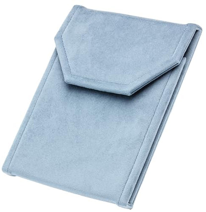 Velvet Necklace Jewelry Travel Folder Storage Display Case (Light Ocean Blue) - color: Light Ocean Blue