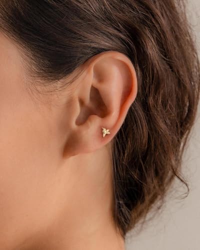 Flat Back Earrings for Women Cartilage Helix | Comfortable Dainty Cute Dragon Bee Bird Phoenix Dragonfly Cute Animal Leaf Spiral Rhombus Design Flatback Stud Earrings - color: Gold Hummingbird