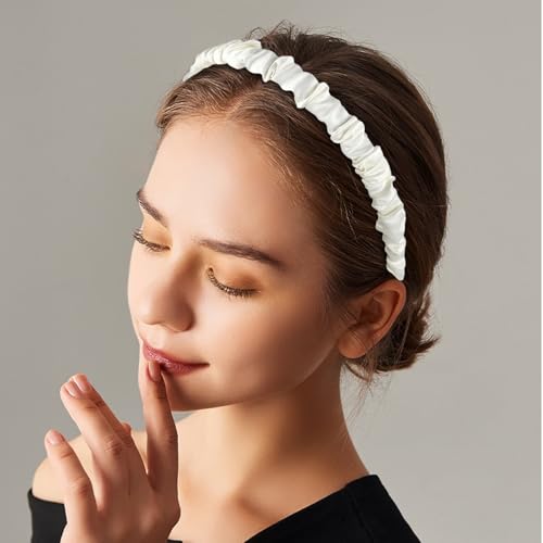 7 Pcs Headbands for Women Non Slip Headband Pink Knotted Headband for Women Pearl Headbands Different Fashion Headbands Hair Accessories - color: Pink