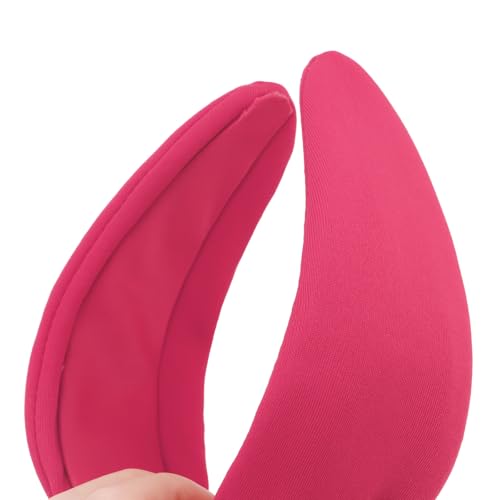 YISSION Hot Pink Knotted Headband Wide Headbands for Women Non Slip Head Band Fashion Top Knot Hairband Hair Accessories for Women Girls - color: Hot Pink