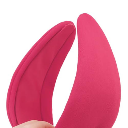 YISSION Hot Pink Knotted Headband Wide Headbands for Women Non Slip Head Band Fashion Top Knot Hairband Hair Accessories for Women Girls - color: Hot Pink