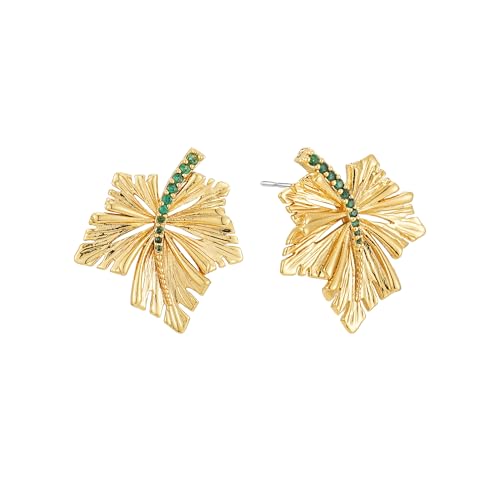 Sylph Large Gold Earrings for Women, Chunky Gold Statement Drop Dangle Earring Maple Leave Ginko Leaf Jewelry Gifts - style: Middle Maple Leaf Earrings