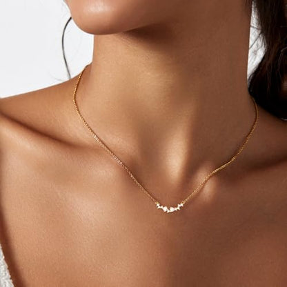 Zeffy Diamond Necklaces for Women, Dainty Gold Necklace 18k Gold Plated Layered Necklaces Simple Gold CZ Diamond Pendant Necklaces for Women Trendy Jewelry Gifts for Girls - color: Gold Multi CZ Necklace