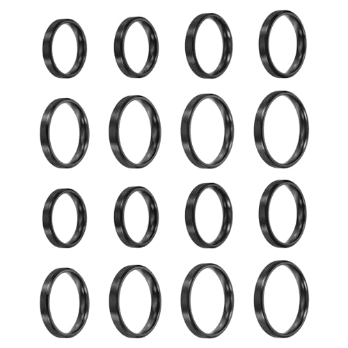 MECCANIXITY Stainless Steel Ring, Plain Ring Blanks Matte Brushed Wedding Bends for Men Women - color: Black