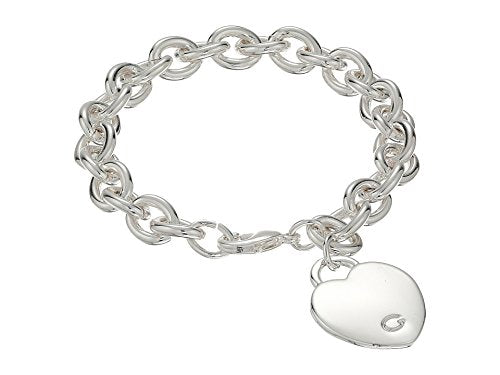 GUESS "Basic" G Logo Heart Link Bracelet - color: Silver