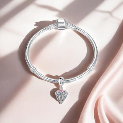 Guardian Angel Wing Dangle Charm 12 Birthstone Bead for European Bracelet Necklace - style: October