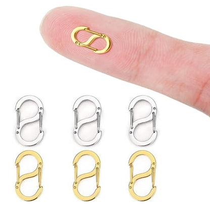 6 Pcs Double Opening Lobster Clasp, Double Opening Shortener Clasp Necklace Clasp and Closures Stainless Steel Clasps for Jewelry Making Necklace Clasps and Closures Bracelet Clip, 9 mm x 16 mm - size: 9 mm x 16 mm