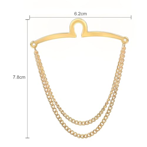 Yoursfs Tie Chains for Men Gold and Sliver Tie - style: Gold Double Tie Chains