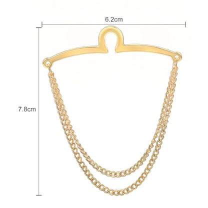 Yoursfs Tie Chains for Men Gold and Sliver Tie - style: Gold Double Tie Chains