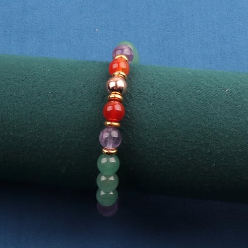 KSQS Healing Stone Bead Bracelet for Women, Natural Gemstones Balance Protection Bracelet, Spiritual Crystal Beads Bracelet Anxiety Relief with Meaning Card - color: Bring Balance to Life